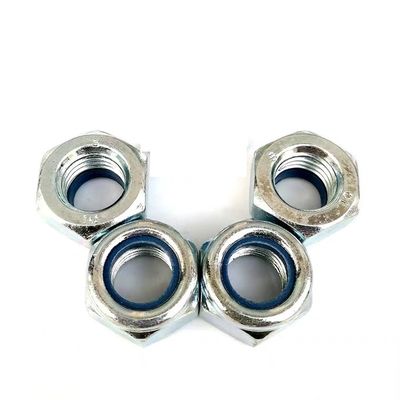 Nozes de bloqueio de nylon de flange hexadecimal de metal tipo DIN985 para aplicações de fixação na indústria pesada