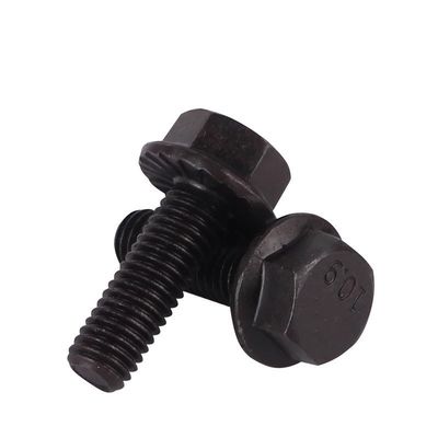 Grau 4.8/8.8/10.9 DIN Standard Hex Head Flange Bolts and Nuts em acabamento preto