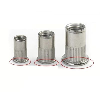 M4/5/6/8/10/12 Certificado ISO9001 2015 Nozes de rebites de aço carbono com cabeça grande contra-aberta