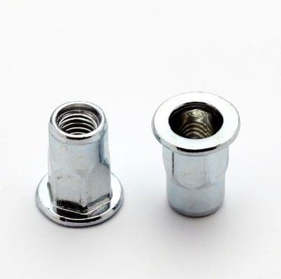 Aço de carbono zinco amarelo M6 cabeça redonda plana metade hex rivet Nut para interno e externo