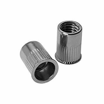 Aço de carbono zinco amarelo M6 cabeça redonda plana metade hex rivet Nut para interno e externo