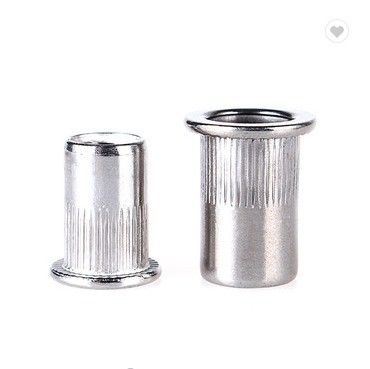 Aço de carbono zinco amarelo M6 cabeça redonda plana metade hex rivet Nut para interno e externo