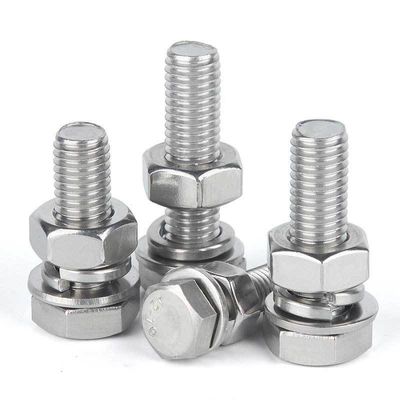 M36 Din933 Din934 Hexbolt de aço inoxidável com zinco branco. Zinco amarelo. HDG