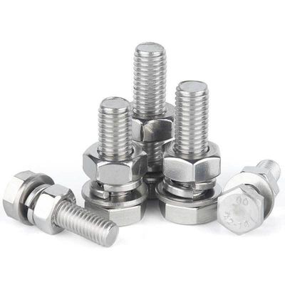 M36 Din933 Din934 Hexbolt de aço inoxidável com zinco branco. Zinco amarelo. HDG