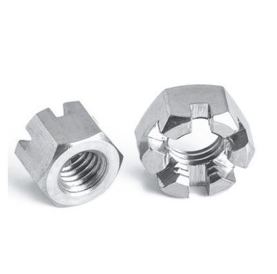 Nozes com ranhuras Din 935 M4 Flange Round Lock Hexagon Slot Castle Nut para demanda do cliente