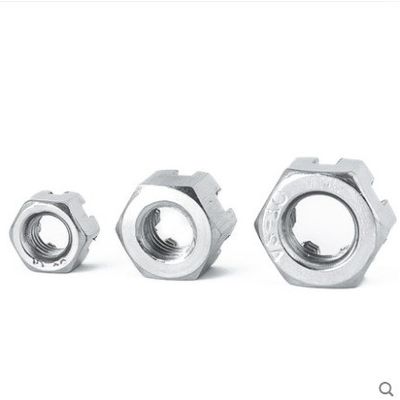 Nozes com ranhuras Din 935 M4 Flange Round Lock Hexagon Slot Castle Nut para demanda do cliente