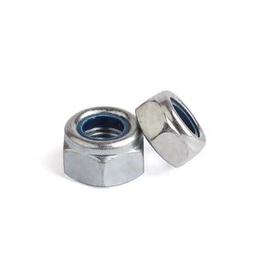 Nozes de bloqueio de nylon de flange hexadecimal de metal tipo DIN985 para aplicações de fixação na indústria pesada