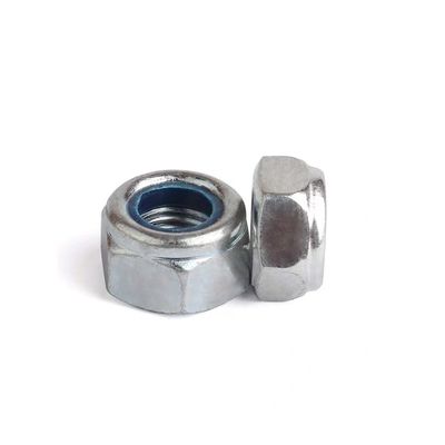 Nozes de bloqueio de nylon de flange hexadecimal de metal tipo DIN985 para aplicações de fixação na indústria pesada