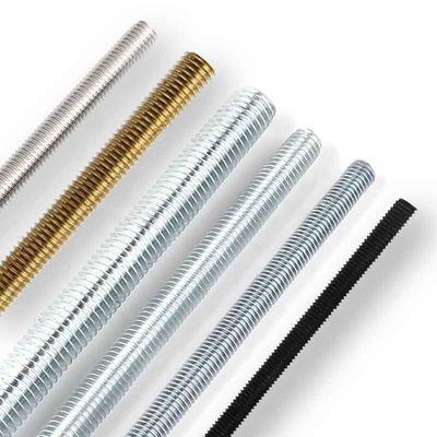 Aço inoxidável de latão 304 316 A2 A4 Gr 4.8 8.8 Plain Black Zinc Plated HDG DIN975 DIN976 Threaded Rod M4-M48