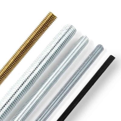 Aço inoxidável de latão 304 316 A2 A4 Gr 4.8 8.8 Plain Black Zinc Plated HDG DIN975 DIN976 Threaded Rod M4-M48