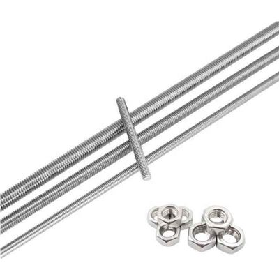 Aço inoxidável de latão 304 316 A2 A4 Gr 4.8 8.8 Plain Black Zinc Plated HDG DIN975 DIN976 Threaded Rod M4-M48