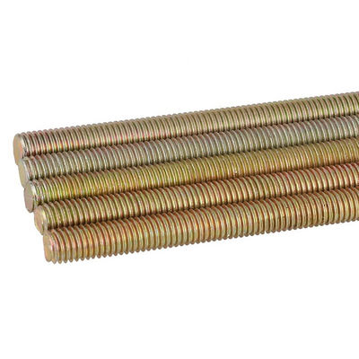 Aço inoxidável de latão 304 316 A2 A4 Gr 4.8 8.8 Plain Black Zinc Plated HDG DIN975 DIN976 Threaded Rod M4-M48