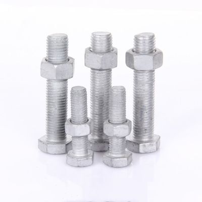 DIN Standard Hebei Fastener HDG Hot Dip Galvanized Hex Bolt e Nut com Zinco Amarelo