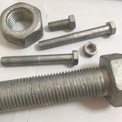 DIN Standard Hebei Fastener HDG Hot Dip Galvanized Hex Bolt e Nut com Zinco Amarelo