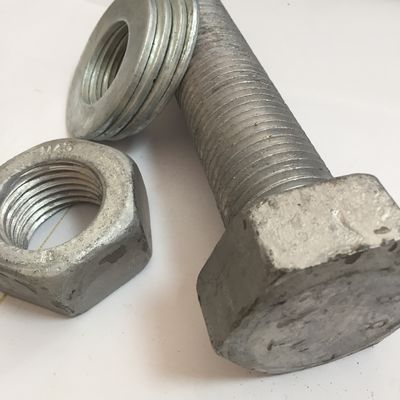 DIN Standard Hebei Fastener HDG Hot Dip Galvanized Hex Bolt e Nut com Zinco Amarelo