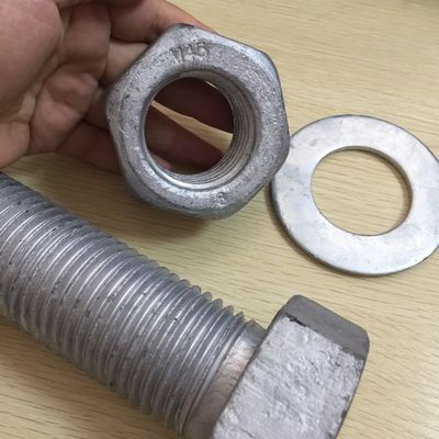 DIN Standard Hebei Fastener HDG Hot Dip Galvanized Hex Bolt e Nut com Zinco Amarelo