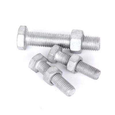 DIN Standard Hebei Fastener HDG Hot Dip Galvanized Hex Bolt e Nut com Zinco Amarelo