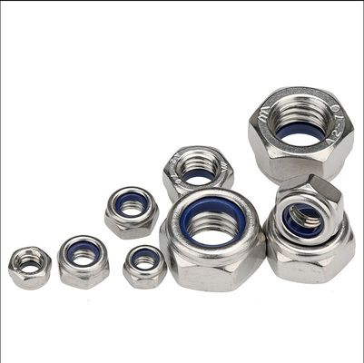 Alta quantidade Din 985 Hexagon Hex Black Nylon Lock Nut com sistema de medição métrica