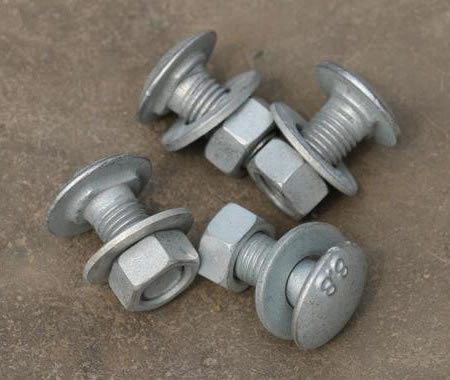Galvanizado galvanizado em quente Retalho de proteção da cabeça redonda, parafusos e porcas com padrão ANSI