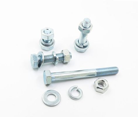 4.8 8.8 10.9 12.9 DIN933 931 parafuso hex com acabamento em zinco e certificação ISO9001