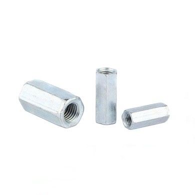 Nozes de acoplamento de cabeças hexagonais revestidas de zinco branco, com desenho espessado e material de aço