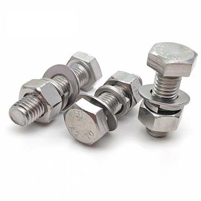 MM10-MM500 Parafusos de cabeça hexadecimal de acabamento simples, porcas e lavadoras de Handan DIN933 DIN931