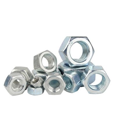 Aço carbono DIN padrão galvanizado branco azul zincado Hex Nut com competitivo