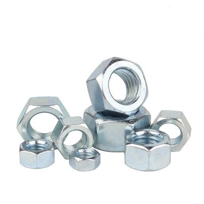 Aço carbono DIN padrão galvanizado branco azul zincado Hex Nut com competitivo
