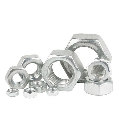 Aço carbono DIN padrão galvanizado branco azul zincado Hex Nut com competitivo