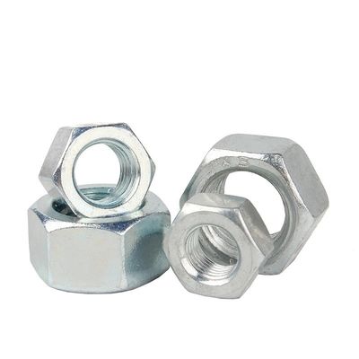 Aço carbono DIN padrão galvanizado branco azul zincado Hex Nut com competitivo
