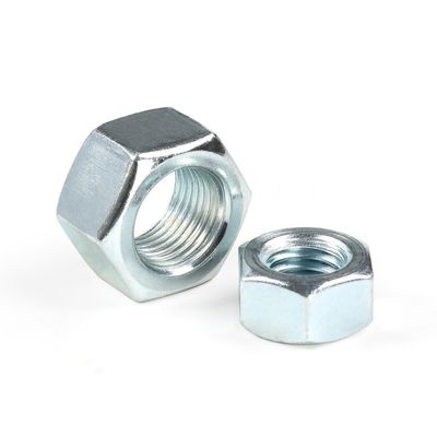 Aço carbono DIN padrão galvanizado branco azul zincado Hex Nut com competitivo