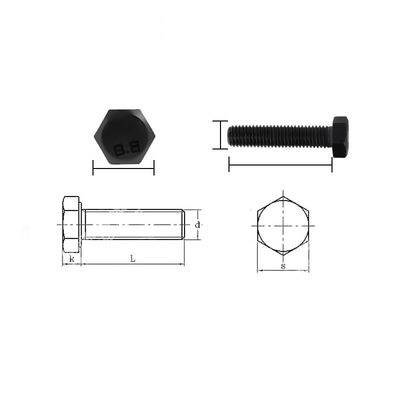 Feito de alta resistência Grau 8.8 Hex Bolto e Lavadora de Nozes Heavy Hex Bolto com acabamento preto