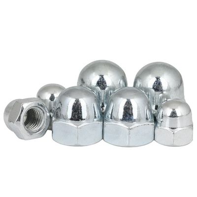 Fornecimento direto DIN1587 Amêndoas de tampa hexagonal em níquel galvanizado branco azul zincado