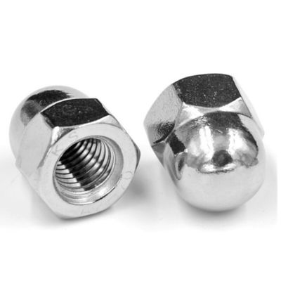 Fornecimento direto DIN1587 Amêndoas de tampa hexagonal em níquel galvanizado branco azul zincado