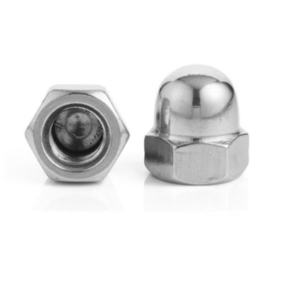 Fornecimento direto DIN1587 Amêndoas de tampa hexagonal em níquel galvanizado branco azul zincado