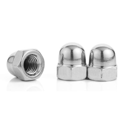 Fornecimento direto DIN1587 Amêndoas de tampa hexagonal em níquel galvanizado branco azul zincado