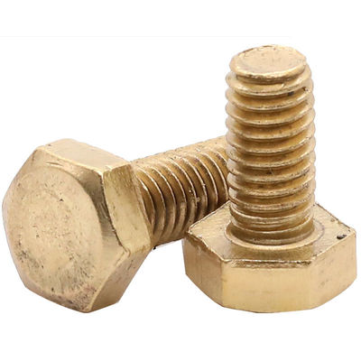Grau 4.8/ 8.8/ 10.9/ 12.9 Parafusos e porcas de cabeça hexadeca de latão com acabamento em zinco DIN933 DIN931