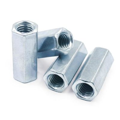 DIN Standard Plain Zinc Galvanized Hexagon Long Nut M5-120 para conexão de tubulação de conector