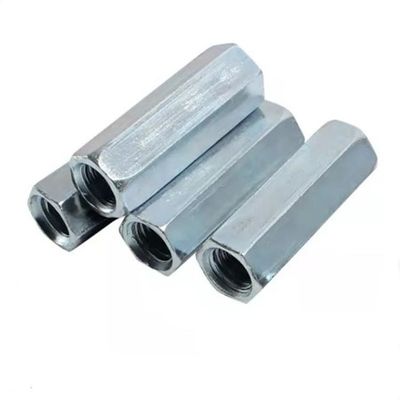 DIN Standard Plain Zinc Galvanized Hexagon Long Nut M5-120 para conexão de tubulação de conector