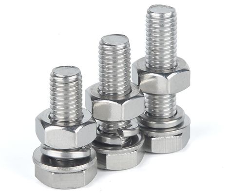 Grade de construção SUS304 Ferro inoxidável cabeça hexadeca parafusos e porcas Din933 para construção