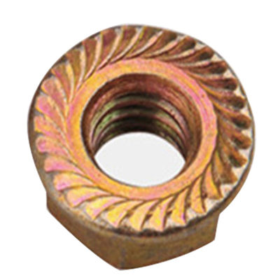 Nozes de flange de acabamento polido DIN6923 com juntas de nozes dentadas antiderrapante de zinco de cor branca