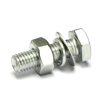 Finitura simples de aço inoxidável parafusos de cabeça hexadecimal de nozes lavadoras com opções personalizáveis