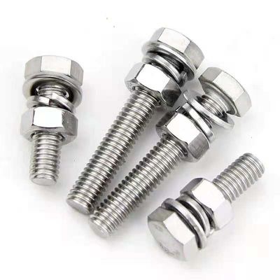 Ferramentas de fixação de cabeças hexadecimais de aço carbono zinco DIN933 DIN931 ISO ANSI parafusos e porcas com M6-M36