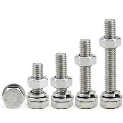 Ferramentas de fixação de cabeças hexadecimais de aço carbono zinco DIN933 DIN931 ISO ANSI parafusos e porcas com M6-M36