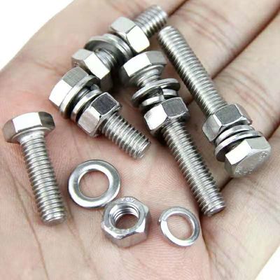 Ferramentas de fixação de cabeças hexadecimais de aço carbono zinco DIN933 DIN931 ISO ANSI parafusos e porcas com M6-M36