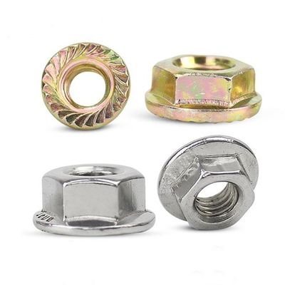 Finish polido 304 aço inoxidável Hexagonal Flange Nut com revestimento de zinco de cor