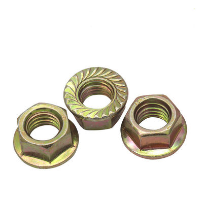 Finish polido 304 aço inoxidável Hexagonal Flange Nut com revestimento de zinco de cor