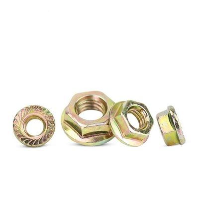Finish polido 304 aço inoxidável Hexagonal Flange Nut com revestimento de zinco de cor