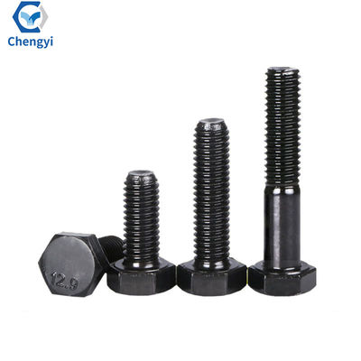 ISO9001 Certificado M6-M36 M10 Black Hex Bolt Nut Washer 8.8 12.9 Grau com padrão DIN