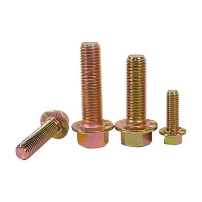 12.9 Classe amarelo revestido de zinco DIN6921 Hex Head Flange Bolto M10 M12 M6 para edifícios